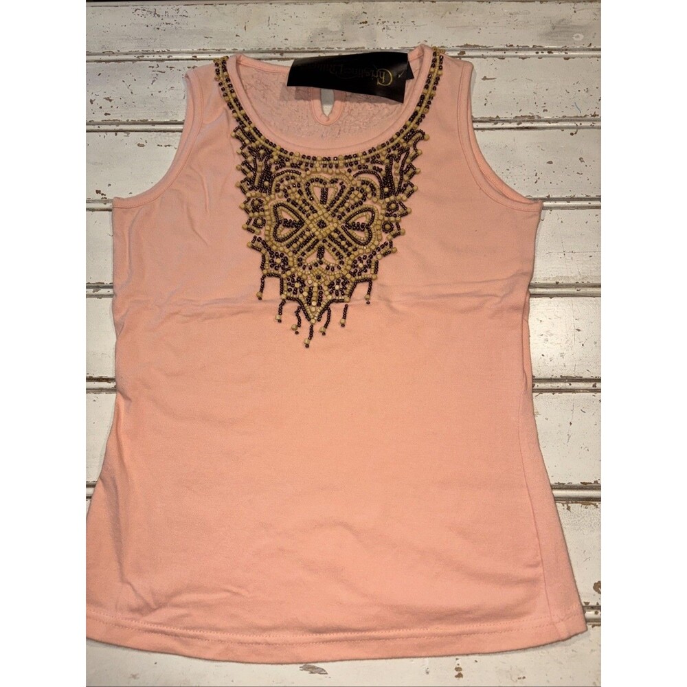 Vintage Christine Phillipe L’image NWT beaded Coral Tank Top